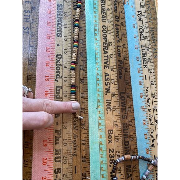 Y2K 90s Shell Rasta Coconut Beaded Necklaces Lot Of 2 Island Hippie Boho - Picture 10 of 11